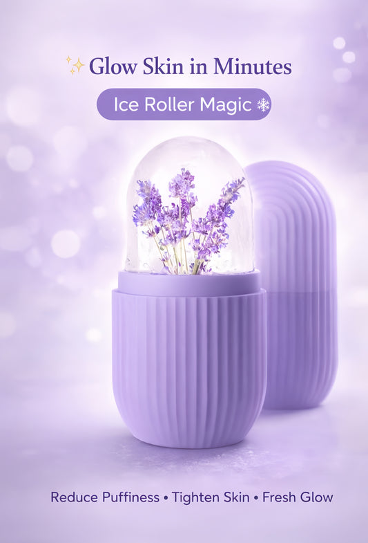 3-in-1 Ice Facial Roller – Depuff, Tighten & Glow