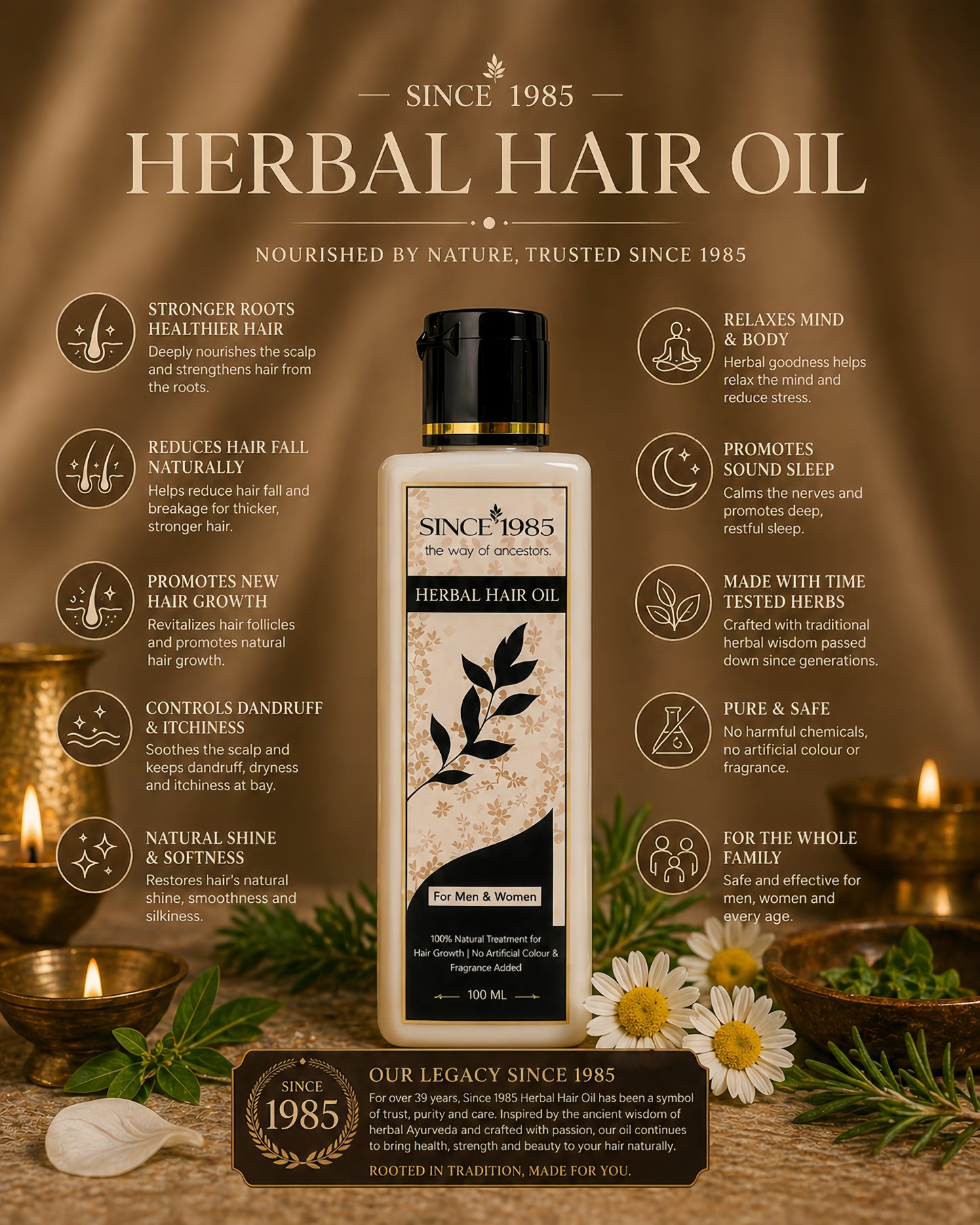 SINCE 1985 Herbal Hair Oil | 100%Natural |Crafted with Tradition, Perfected for Your Hair